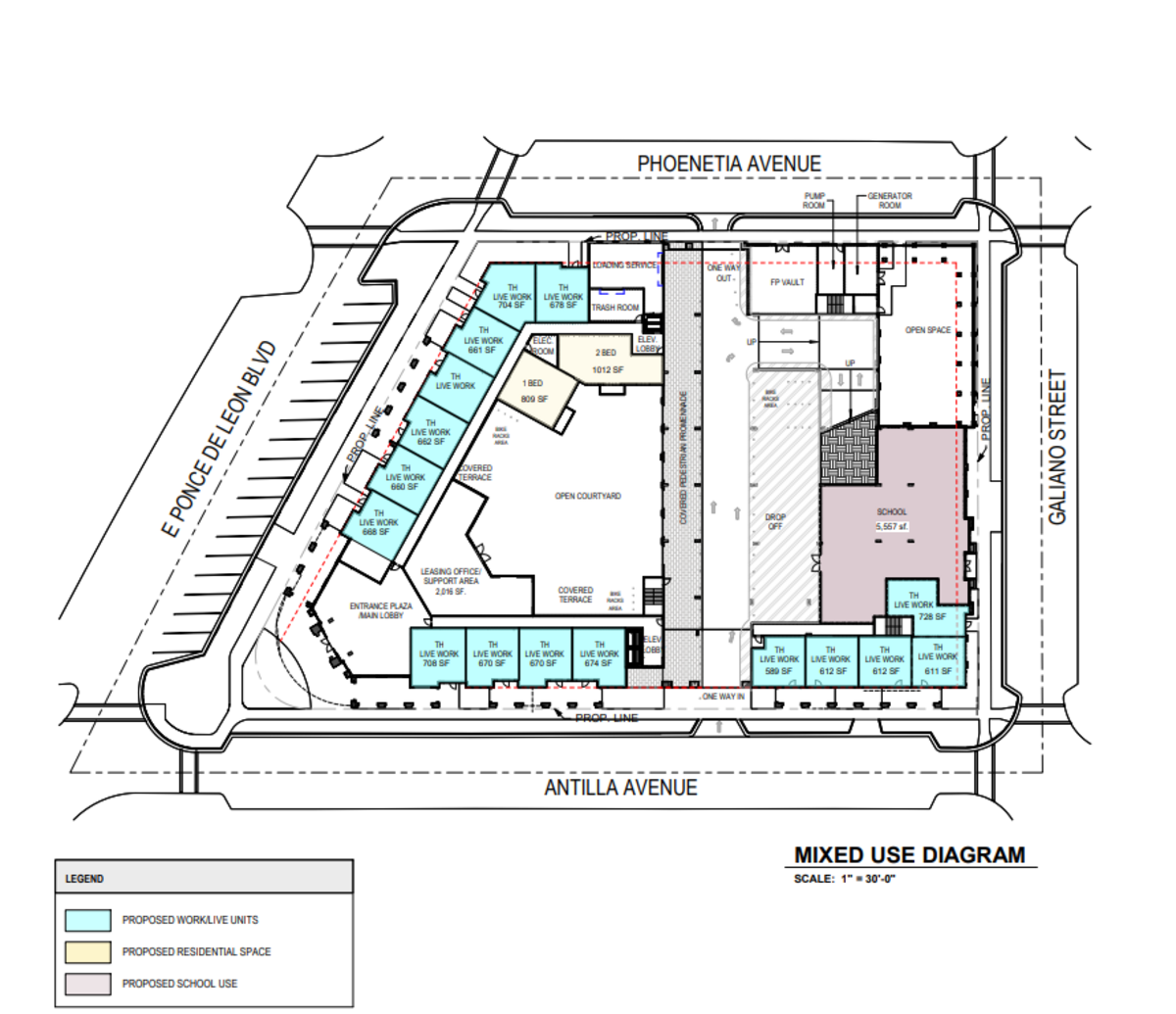 A rendering shows where Crystal Academy’s new school will be as part of the new Crystal Residences complex.